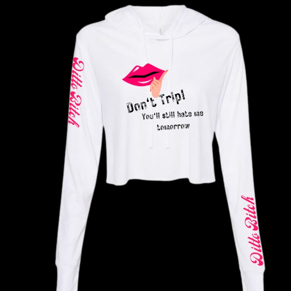 Ditto Girl Long-Sleeved Crop Hoodie Tee